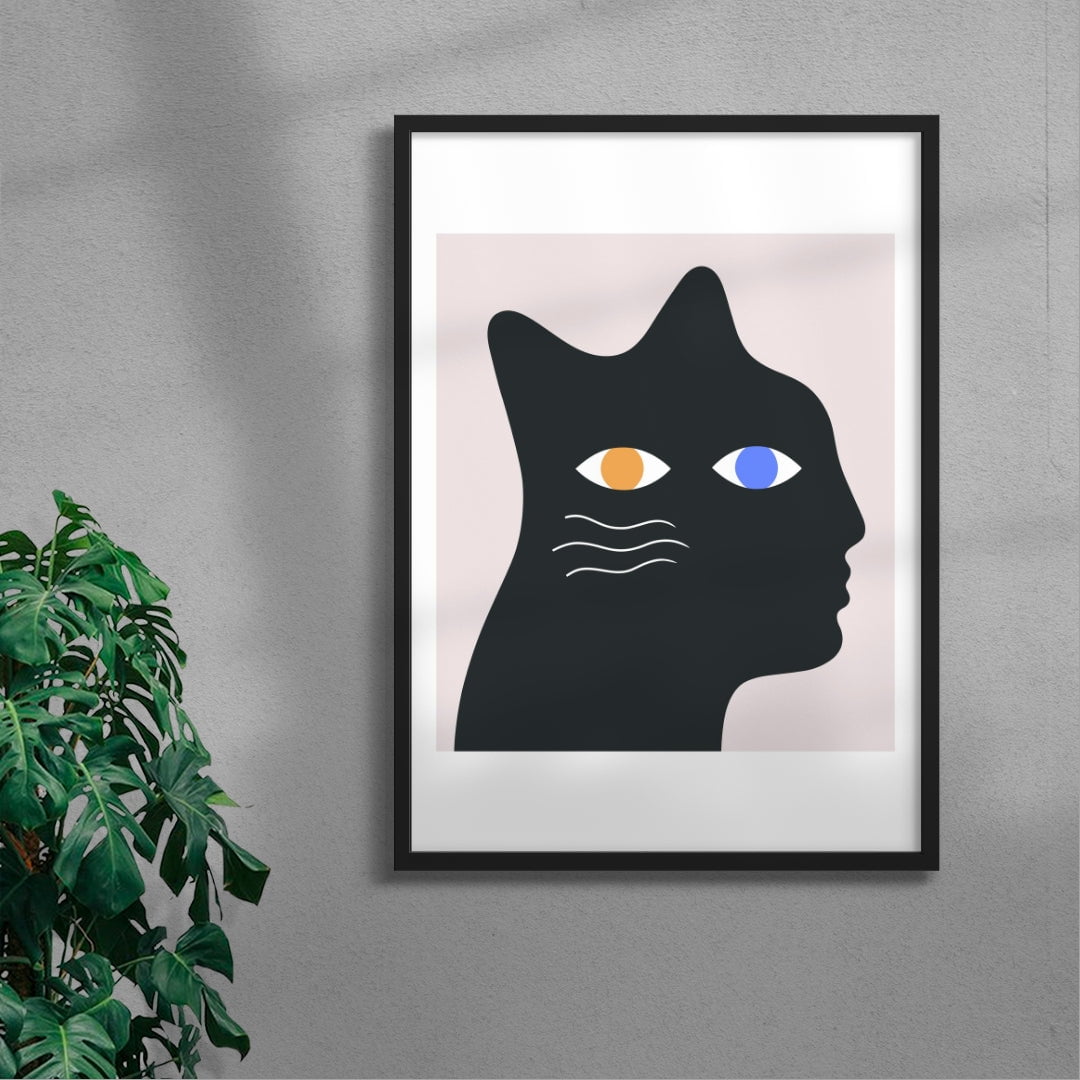Catman contemporary wall art print by David Vanadia - sold by DROOL