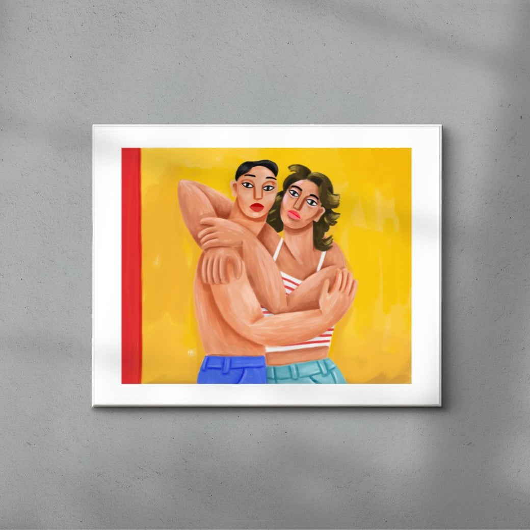 Le retour des amants de Rimini contemporary wall art print by Cépé - sold by DROOL