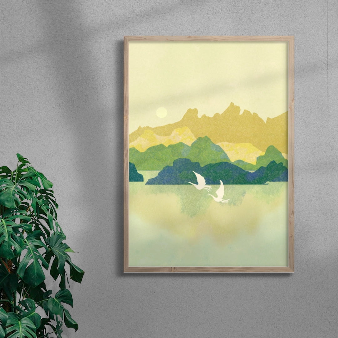 Walthamstow Wetlands contemporary wall art print by Lily Kong - sold by DROOL