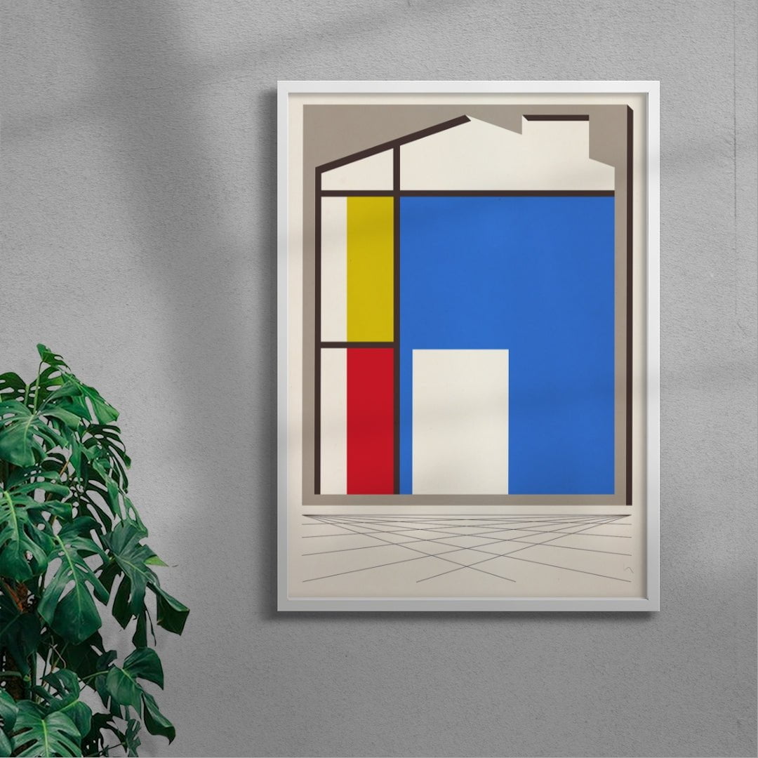 De Stijl Here contemporary wall art print by Edan Strachan - sold by DROOL