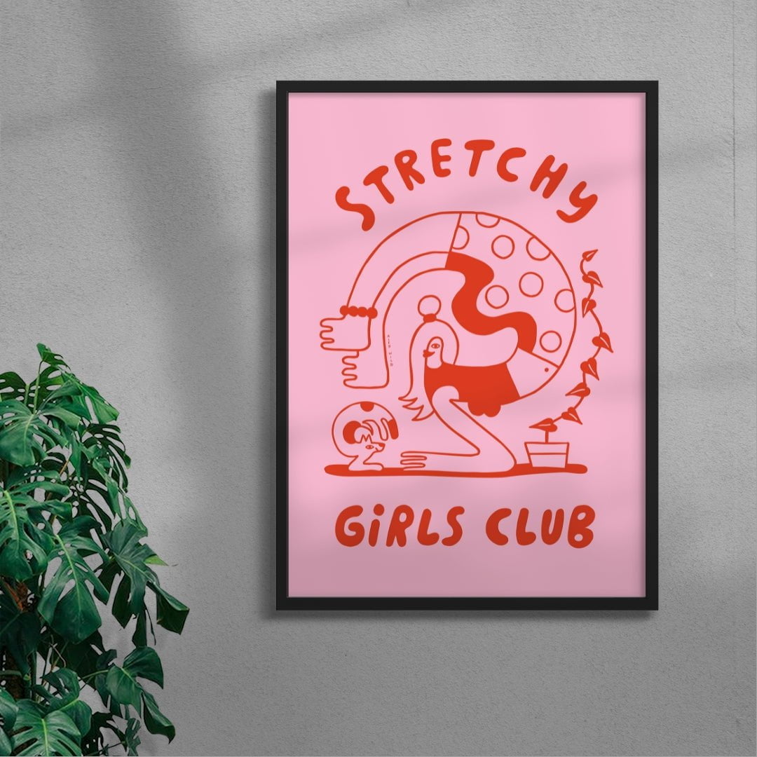 Stretchy Girls Club contemporary wall art print by Aley Wild - sold by DROOL