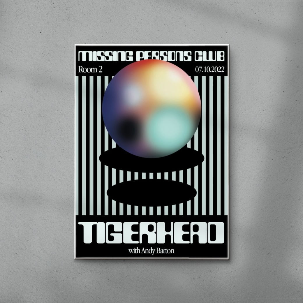 MISSING PERSONS CLUB - TIGERHEAD contemporary wall art print by Marinello Studio - sold by DROOL