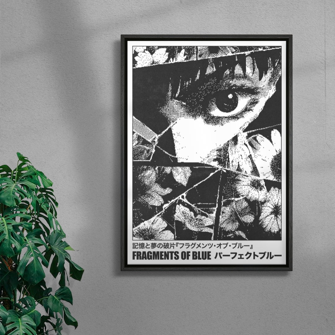 Fragments of Blue contemporary wall art print by Todd Pham - sold by DROOL