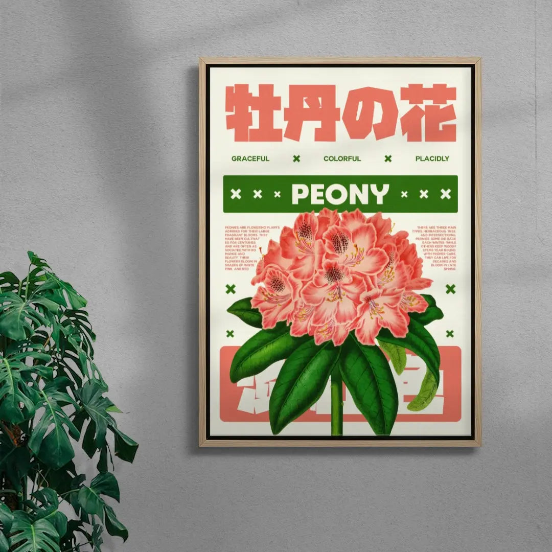 Peony flower poster