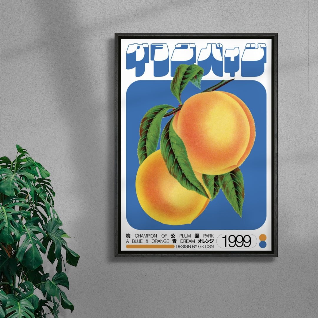 Champion Plum contemporary wall art print by George Kempster - sold by DROOL