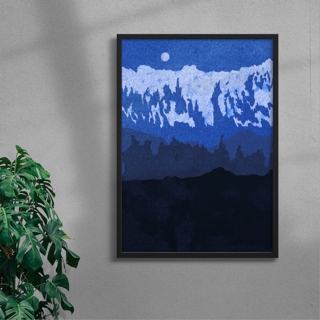 Fagurhólsm (triptych 2) contemporary wall art print by Lily Kong - sold by DROOL