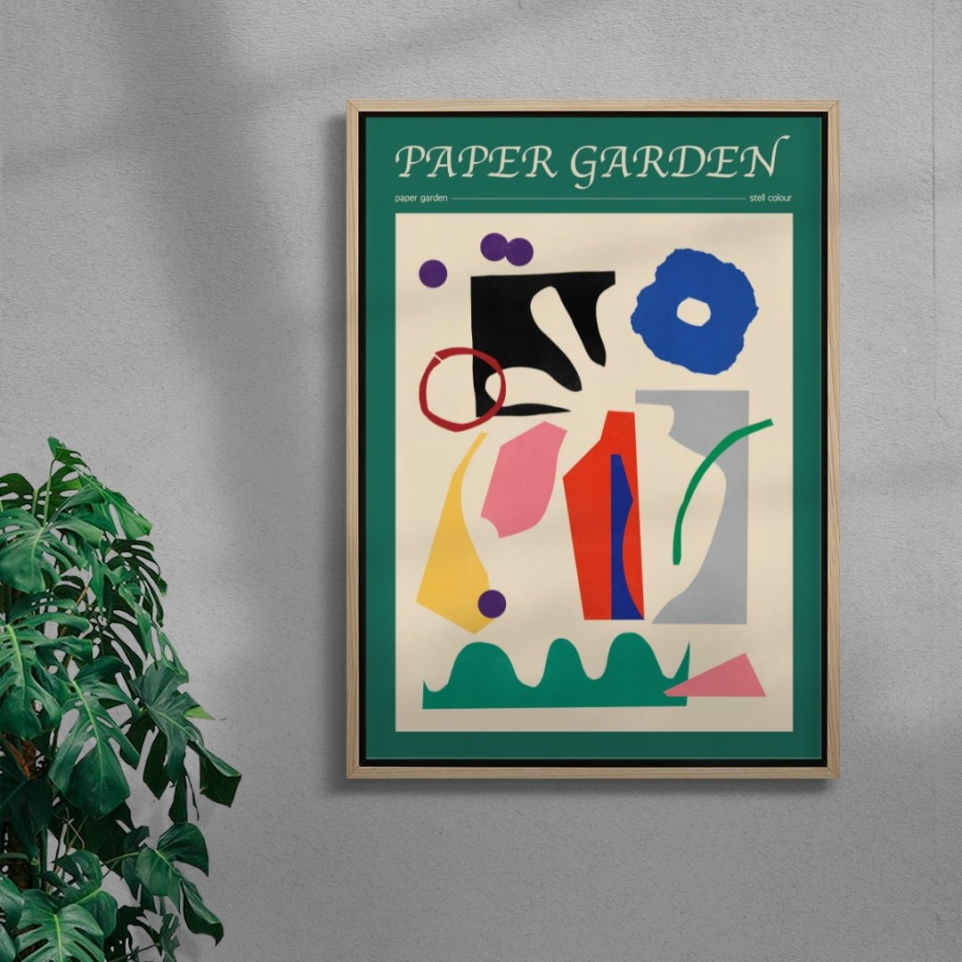 Paper Garden II-I contemporary wall art print by Stell Paper - sold by DROOL