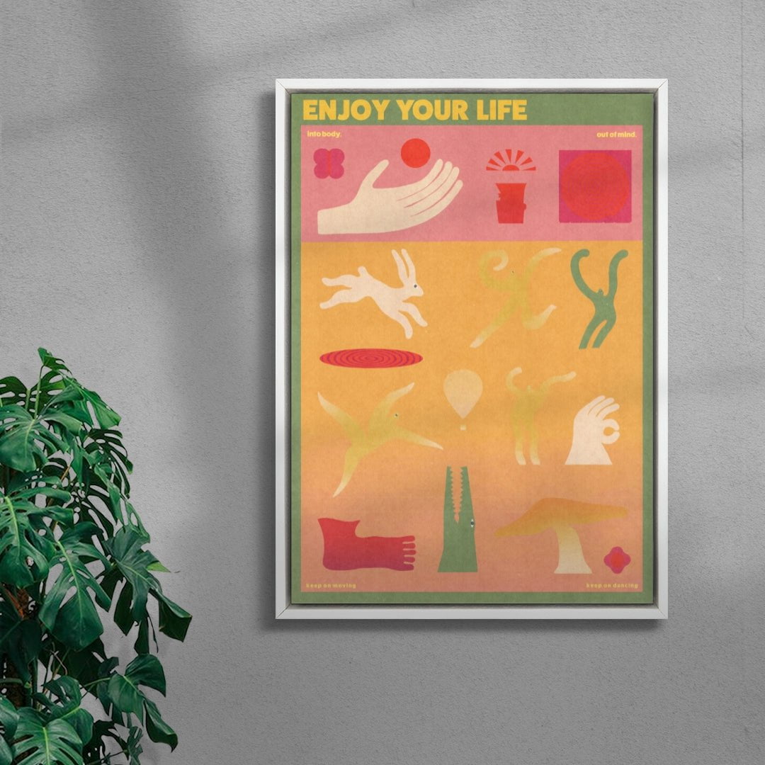 Enjoy Your Life contemporary wall art print by Imo Sinclair - sold by DROOL
