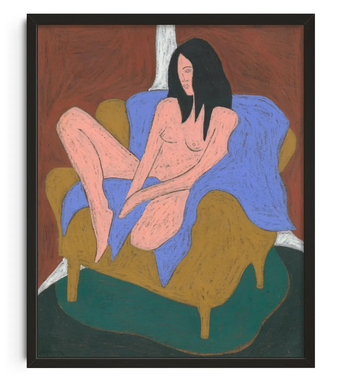 Yellow Chair contemporary art print by Lottie Burns - sold by DROOL