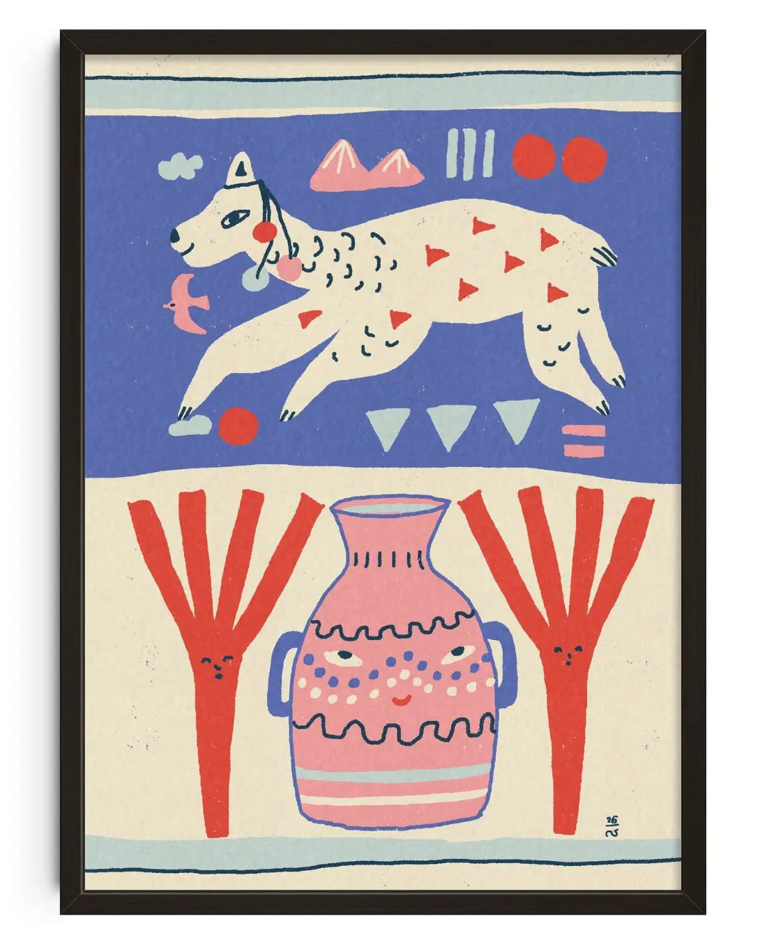 Playful Llama Folk Art contemporary art print by null - sold by DROOL