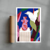 Lily Vase contemporary wall art print by Kim Van Vuuren - sold by DROOL
