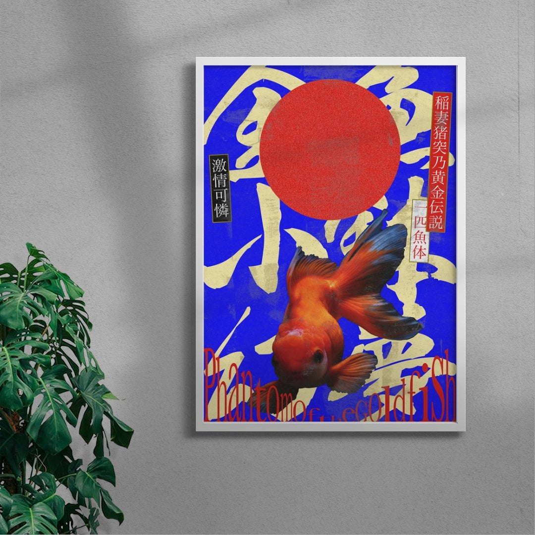 Goldfish contemporary wall art print by Ren Morita - sold by DROOL