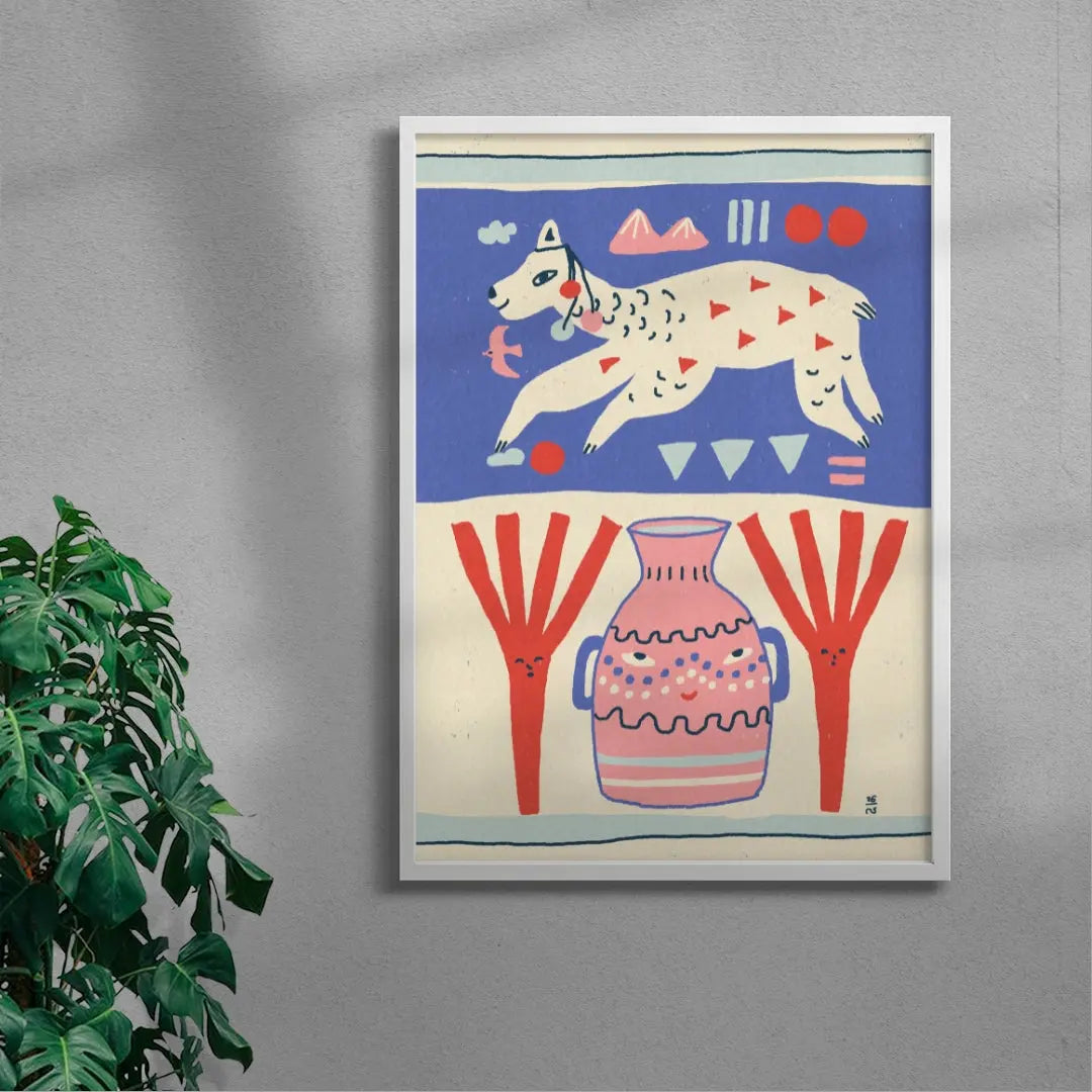 Playful Llama Folk Art