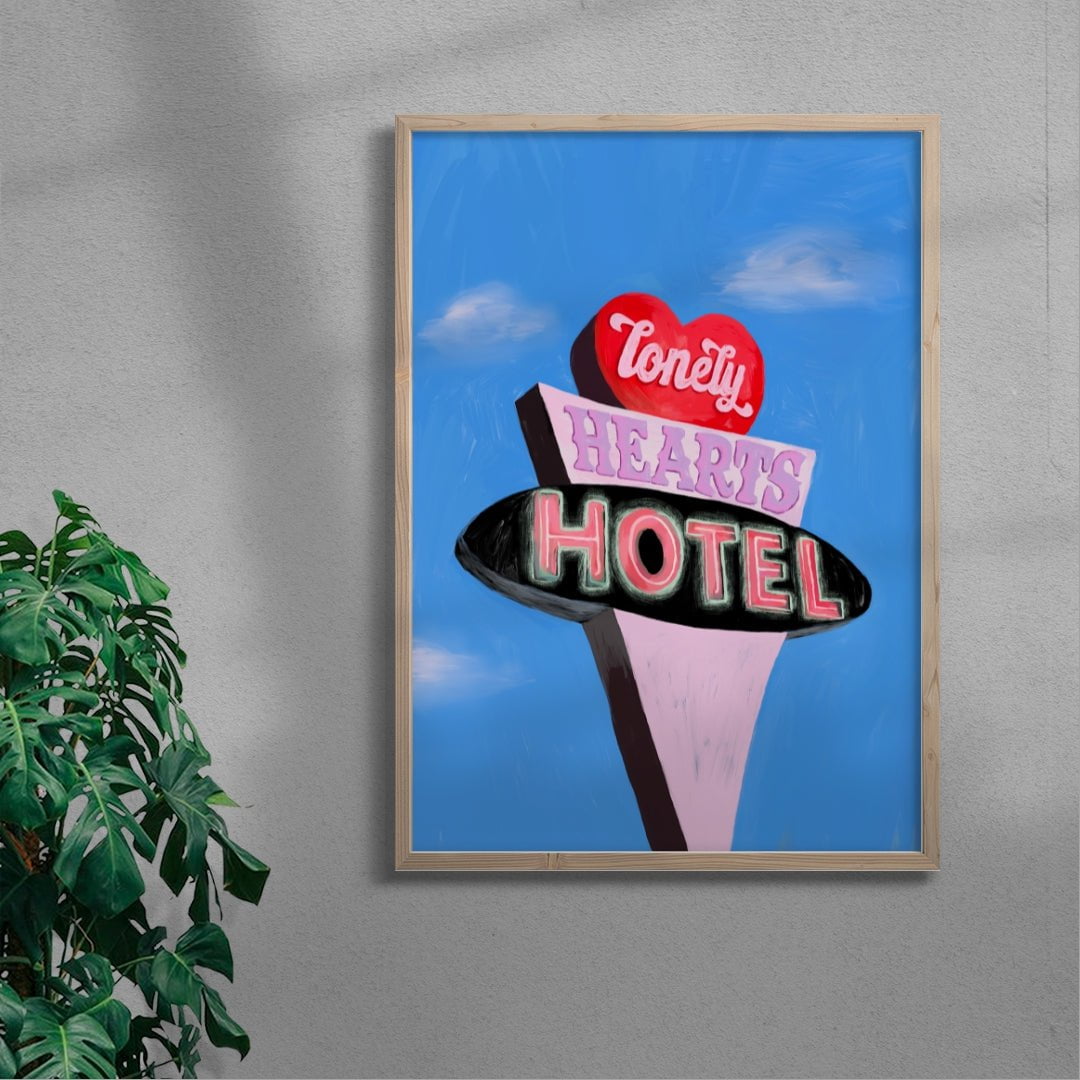 Lonely Hearts Hotel contemporary wall art print by Laurie Campbell - sold by DROOL