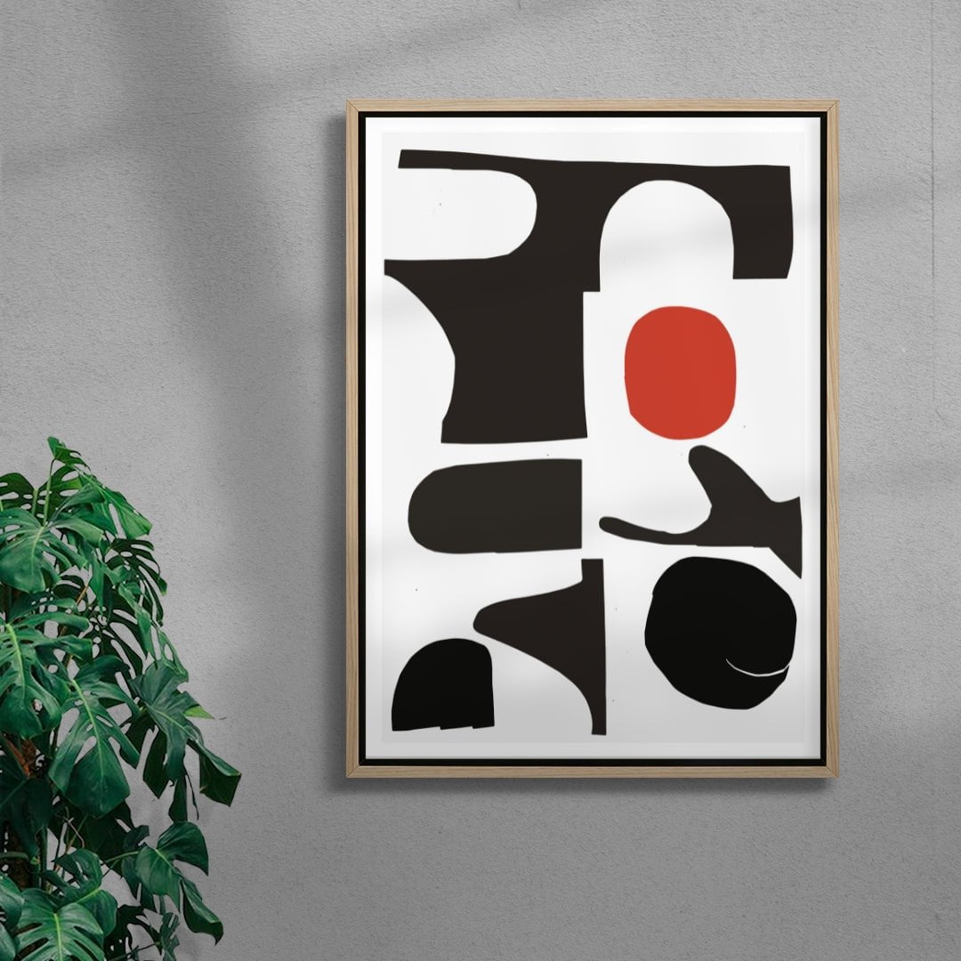 Red Sun Print contemporary wall art print by Rikki Hewitt - sold by DROOL