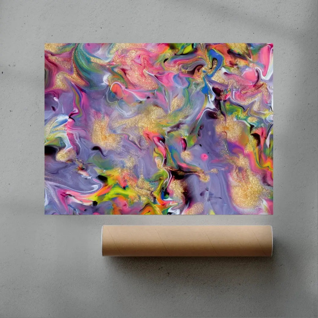 Glitter Paint Swirl contemporary wall art print by Roman De Giuli - sold by DROOL