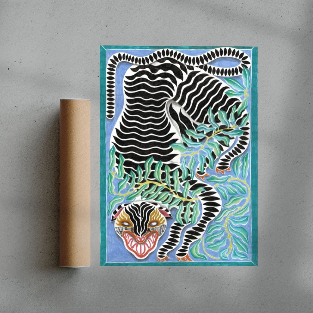 Big Cat contemporary wall art print by Carla Petelski - sold by DROOL