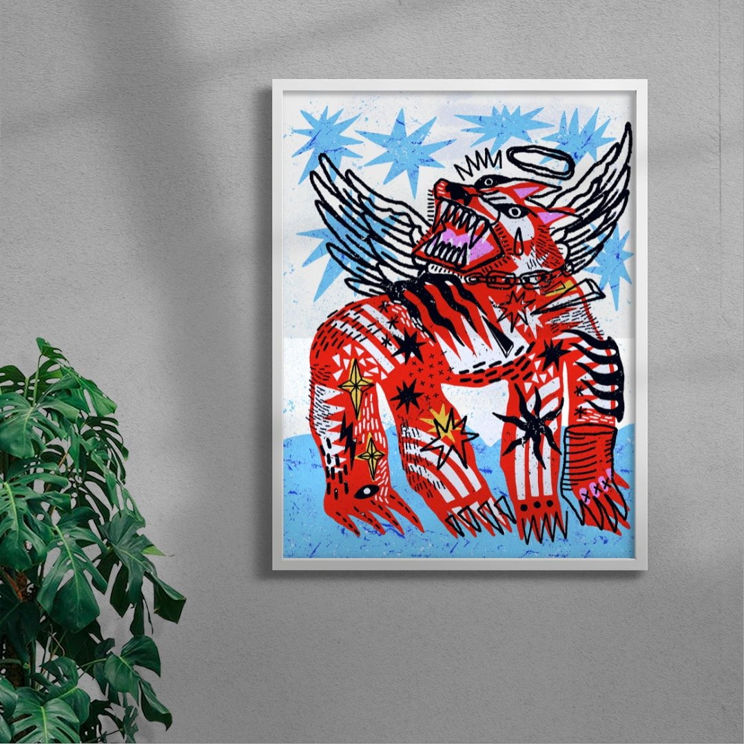 All Dogs Go To Heaven contemporary wall art print by Kwonny - sold by DROOL