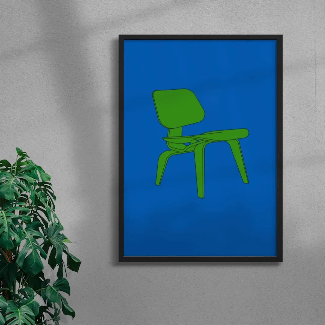 GREEN CHAIR contemporary wall art print by Thomas Hedger - sold by DROOL