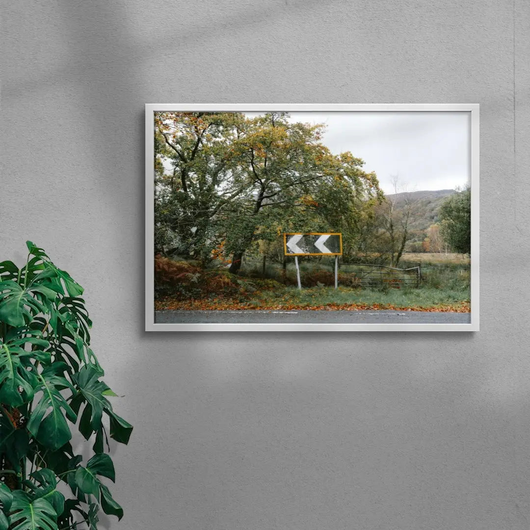 Turn Left contemporary wall art print by James Popsys - sold by DROOL