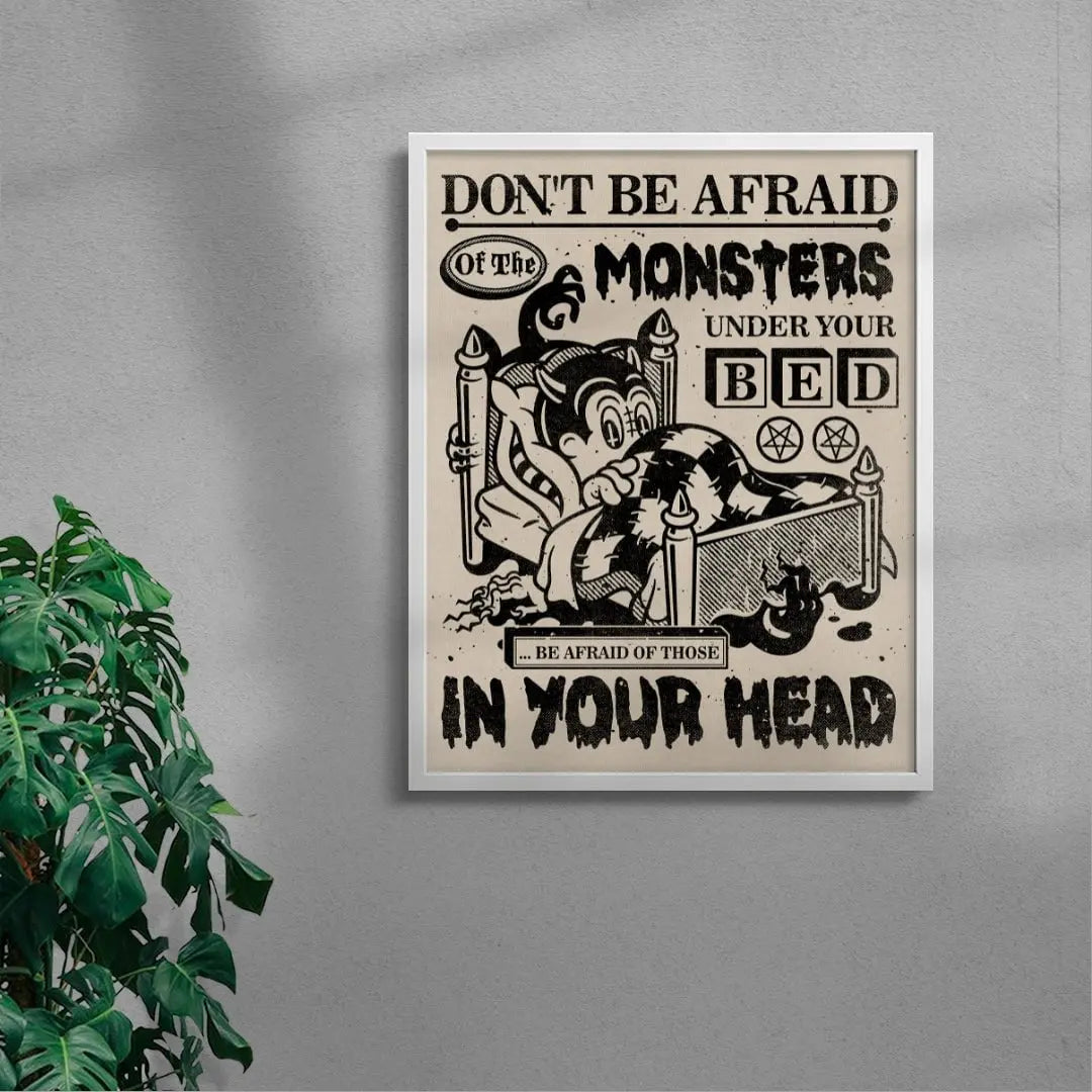 monsters underneath your bed Monsters In Your Head - Print by Laserblazt