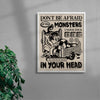 Monsters In Your Head contemporary wall art print by Laserblazt - sold by DROOL