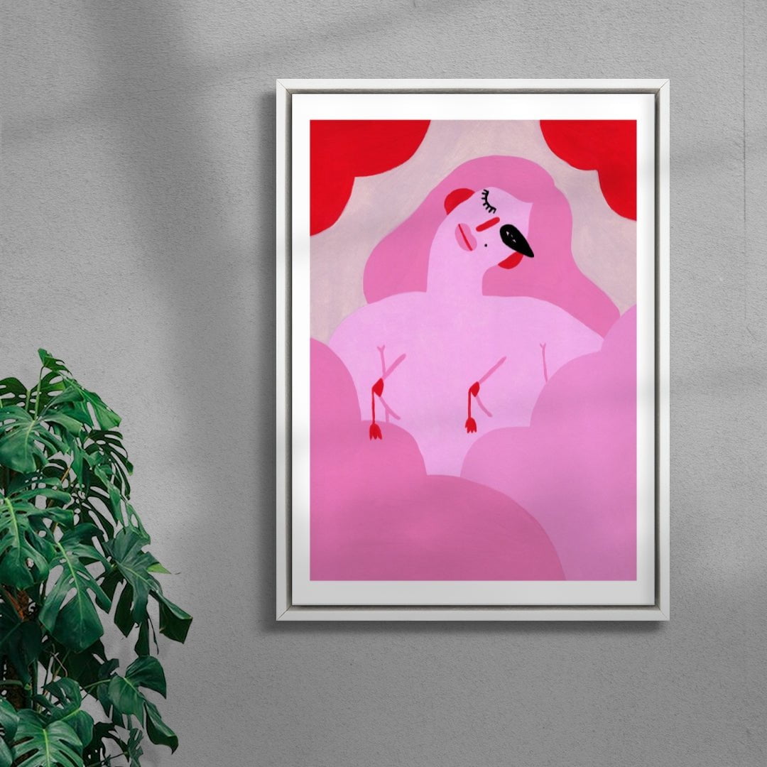 Flirty contemporary wall art print by Kissi Ussuki - sold by DROOL