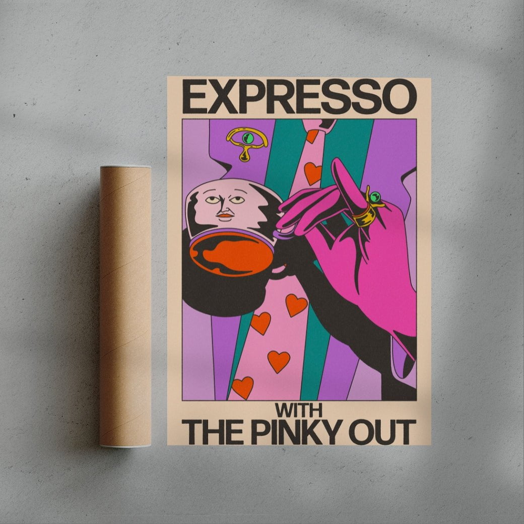 Expresso With the Pinky Out contemporary wall art print by Azaazelus - sold by DROOL