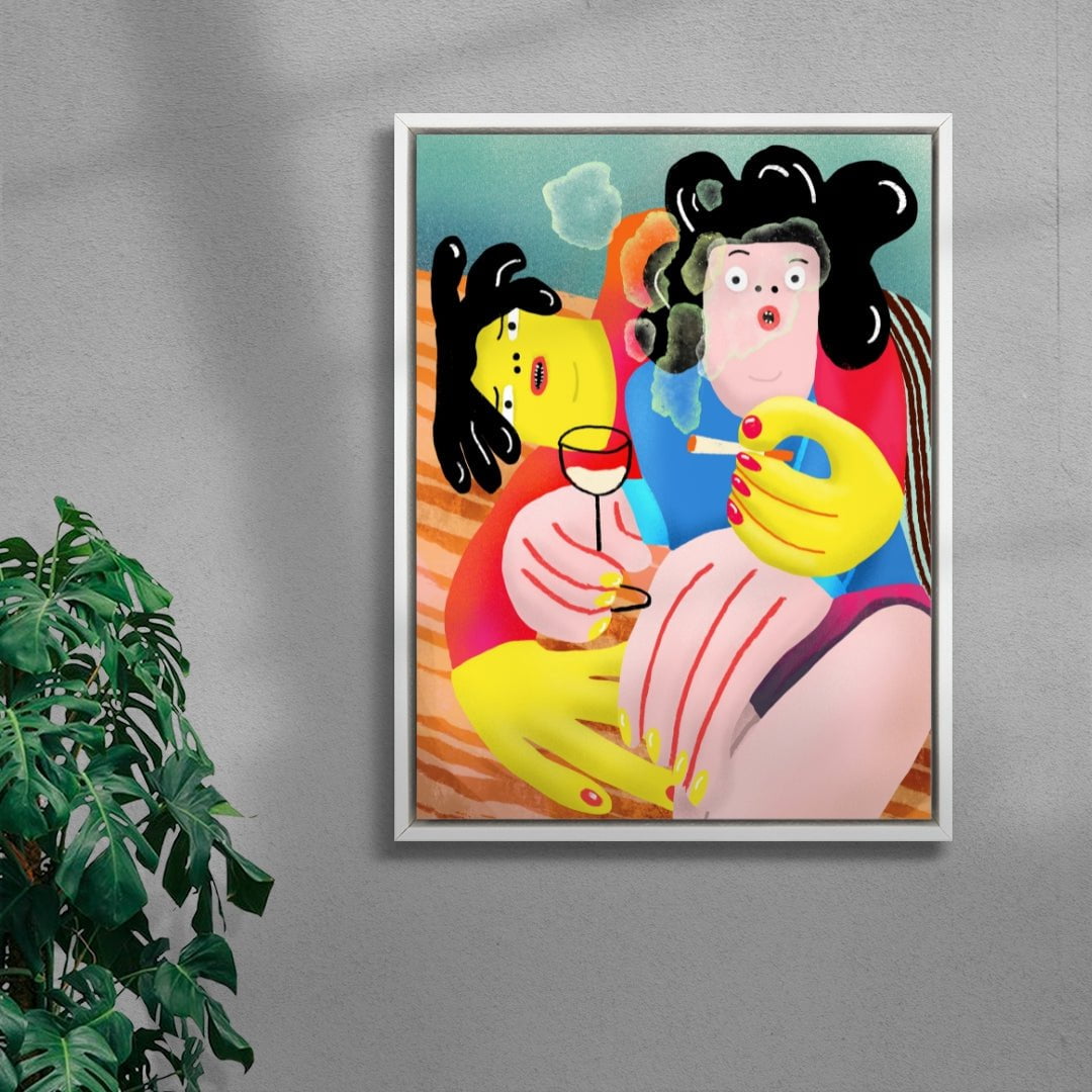 Wine Time contemporary wall art print by Nina Bachmann - sold by DROOL
