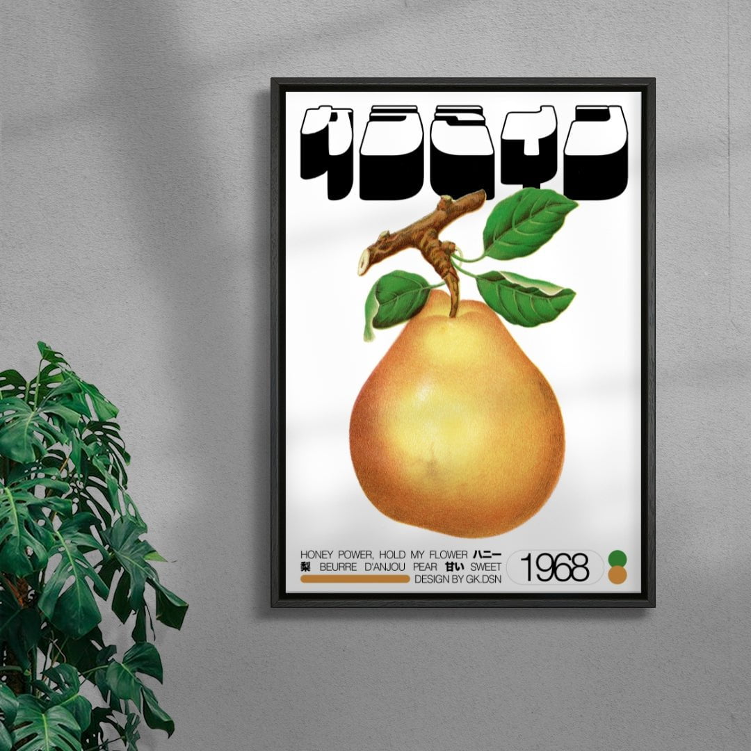 Honey Pear contemporary wall art print by George Kempster - sold by DROOL