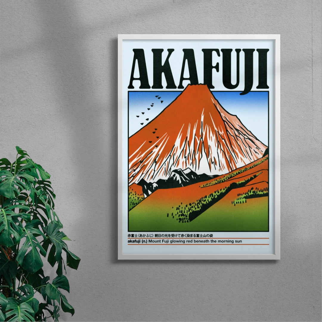 Akafuji contemporary wall art print by Othman Zougam - sold by DROOL