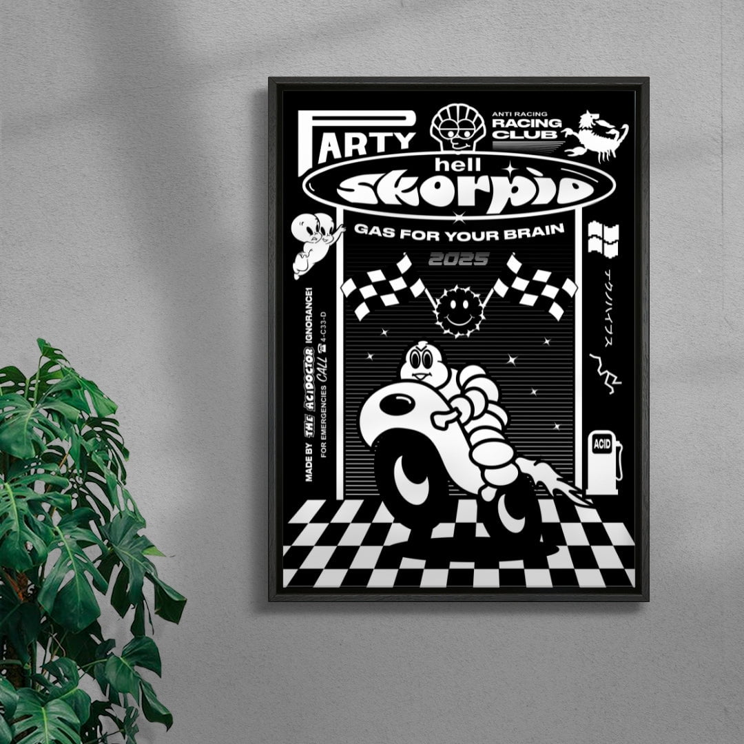 Motor Club contemporary canvas art print by  - sold by DROOL