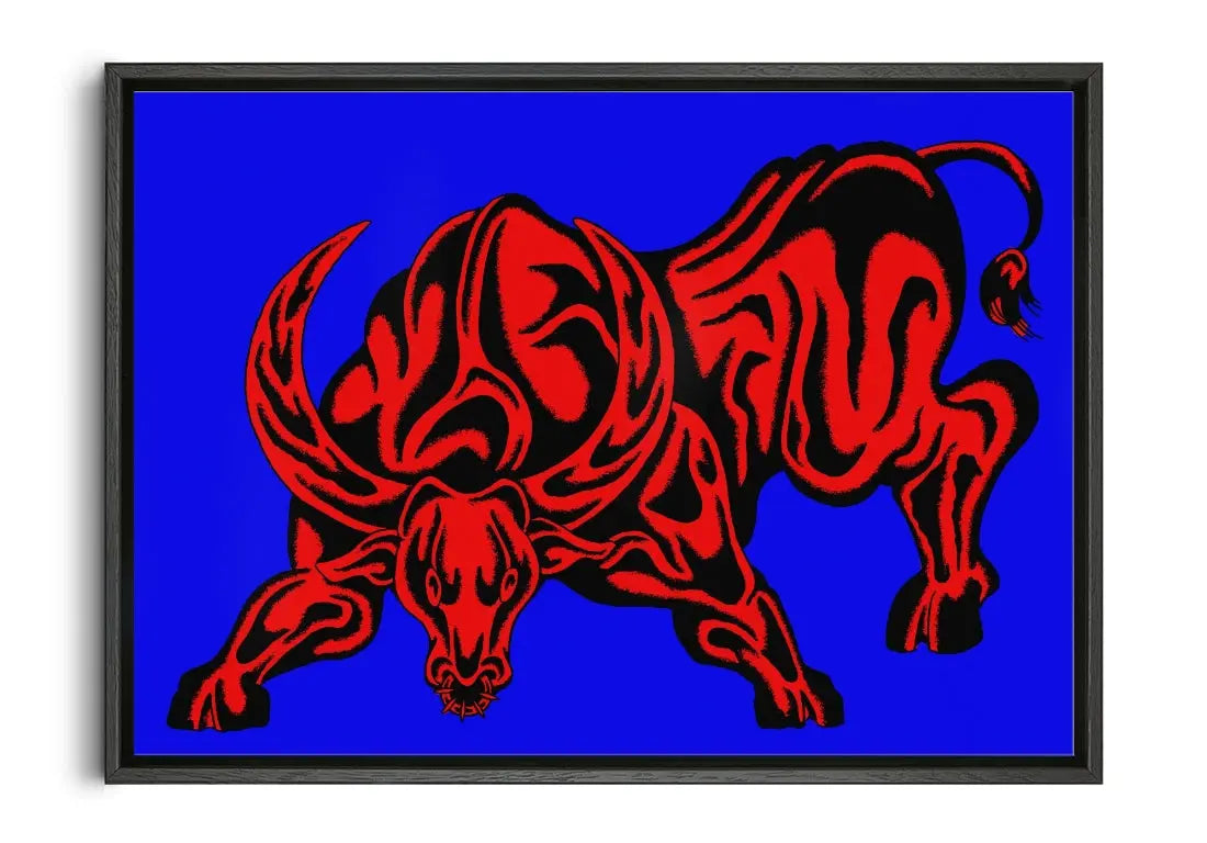牛 bull contemporary canvas print by Lanceleee - sold by DROOL
