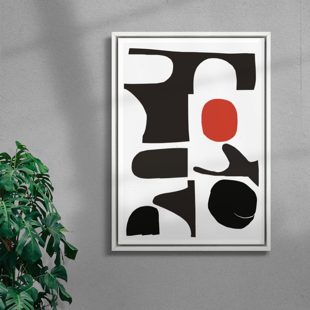Red Sun Print contemporary wall art print by Rikki Hewitt - sold by DROOL