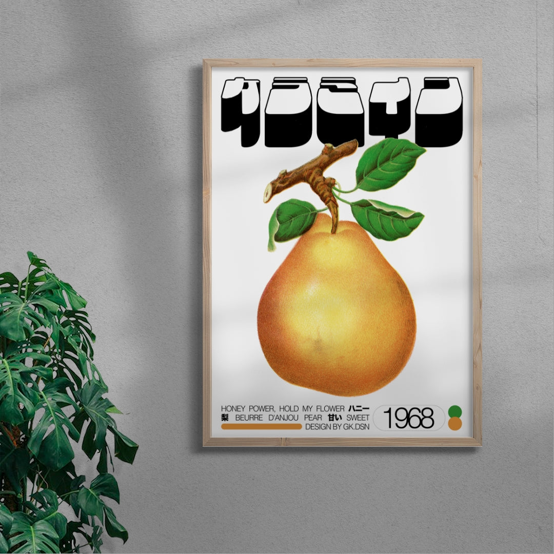 Honey Pear contemporary wall art print by George Kempster - sold by DROOL