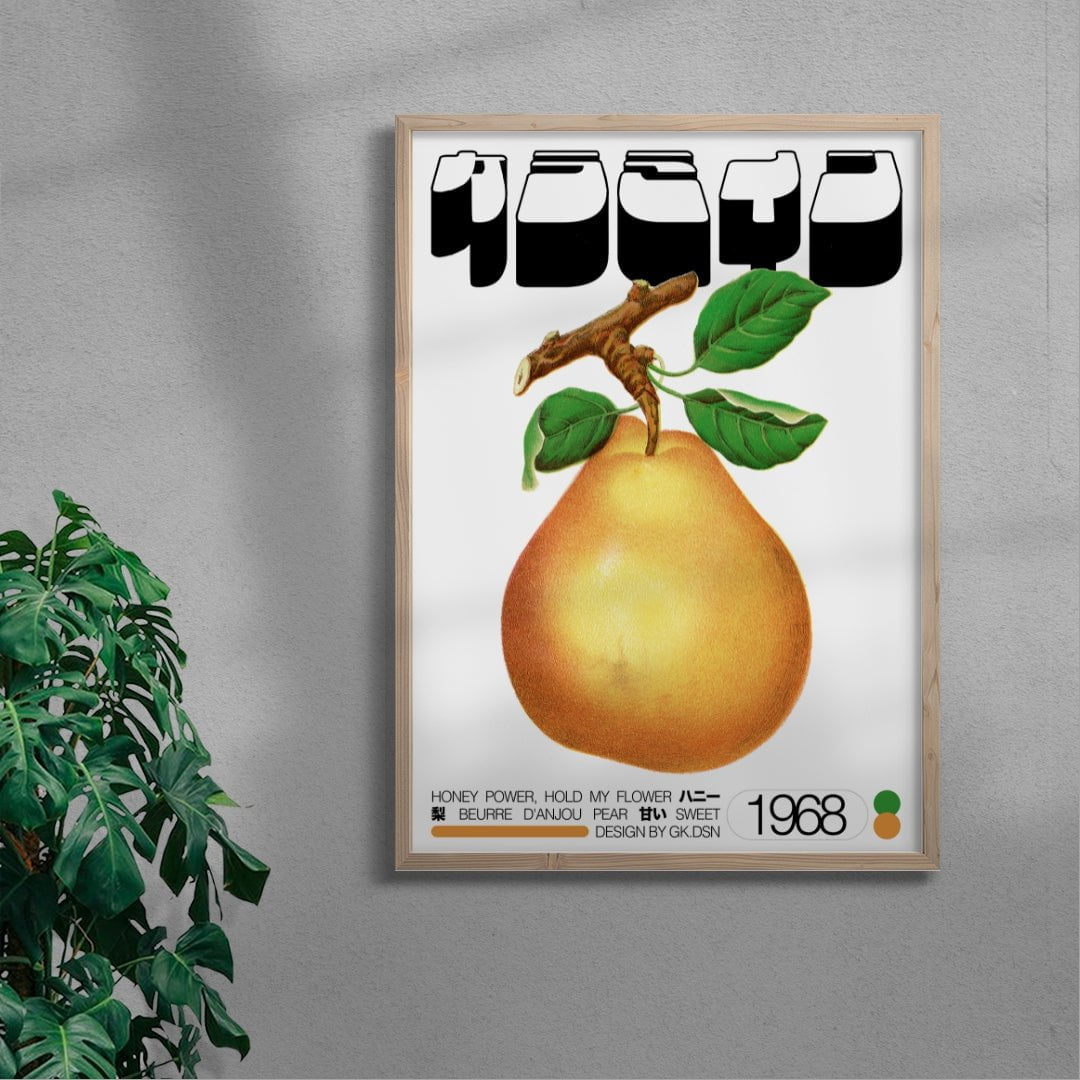 Honey Pear contemporary wall art print by George Kempster - sold by DROOL