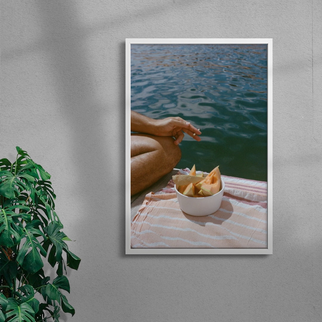 Melon Lunch contemporary wall art print by Megan Rogers - sold by DROOL