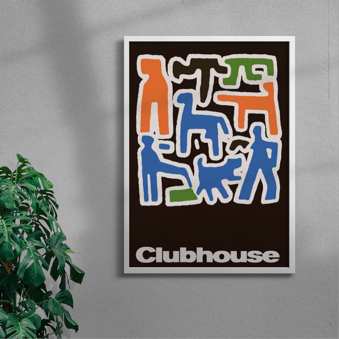 Clubhouse contemporary wall art print by Will Da Costa - sold by DROOL