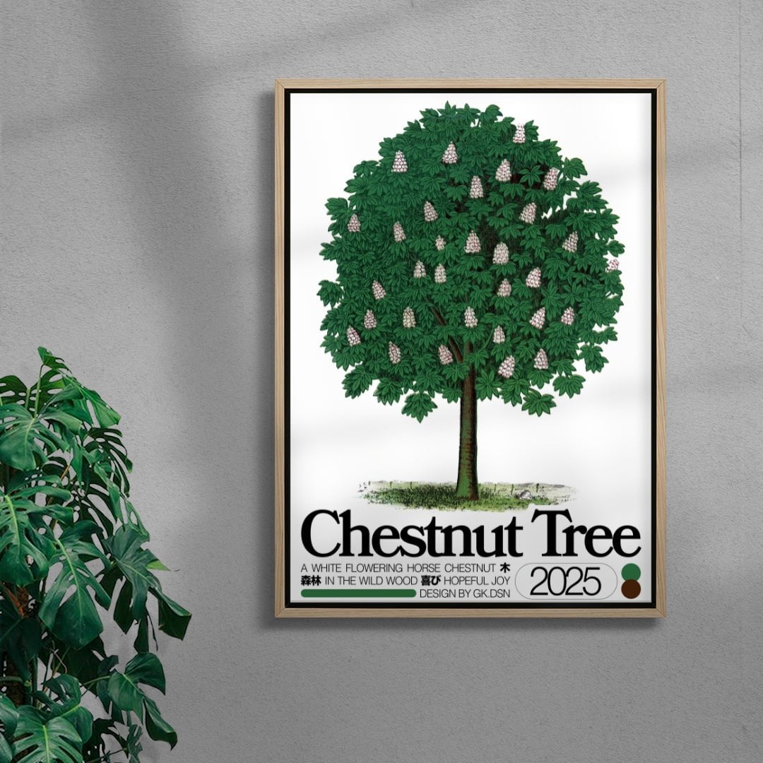 Chestnut Tree contemporary wall art print by George Kempster - sold by DROOL