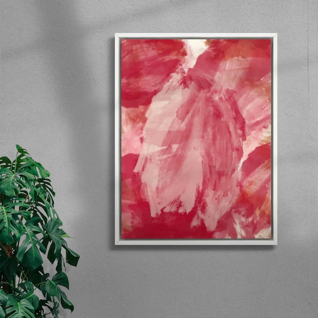 Abstract Minimalist Painting in Red and Pink