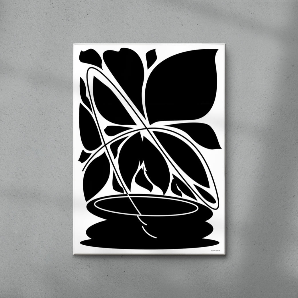 Potted plant 02 contemporary wall art print by Konrad Grafik - sold by DROOL
