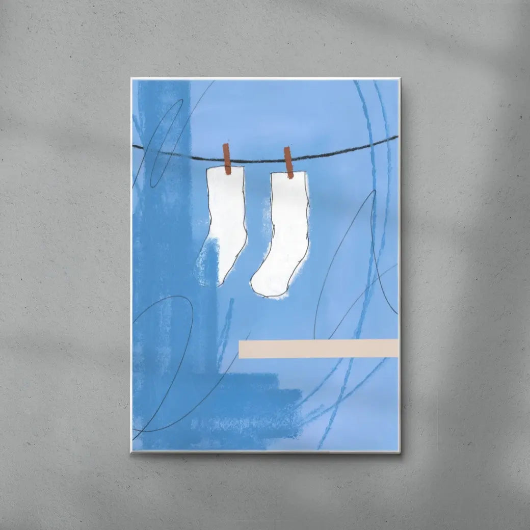 SOCKS ON A CLOTHESLINE