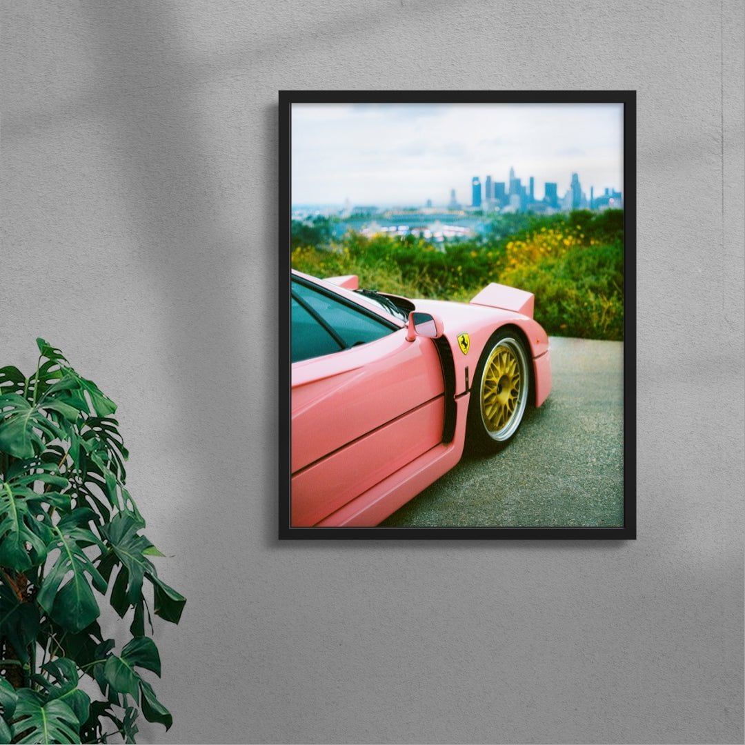 Pink F40 contemporary wall art print by 6.tiff - sold by DROOL