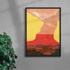 Red Volcano contemporary wall art print by Lily Kong - sold by DROOL