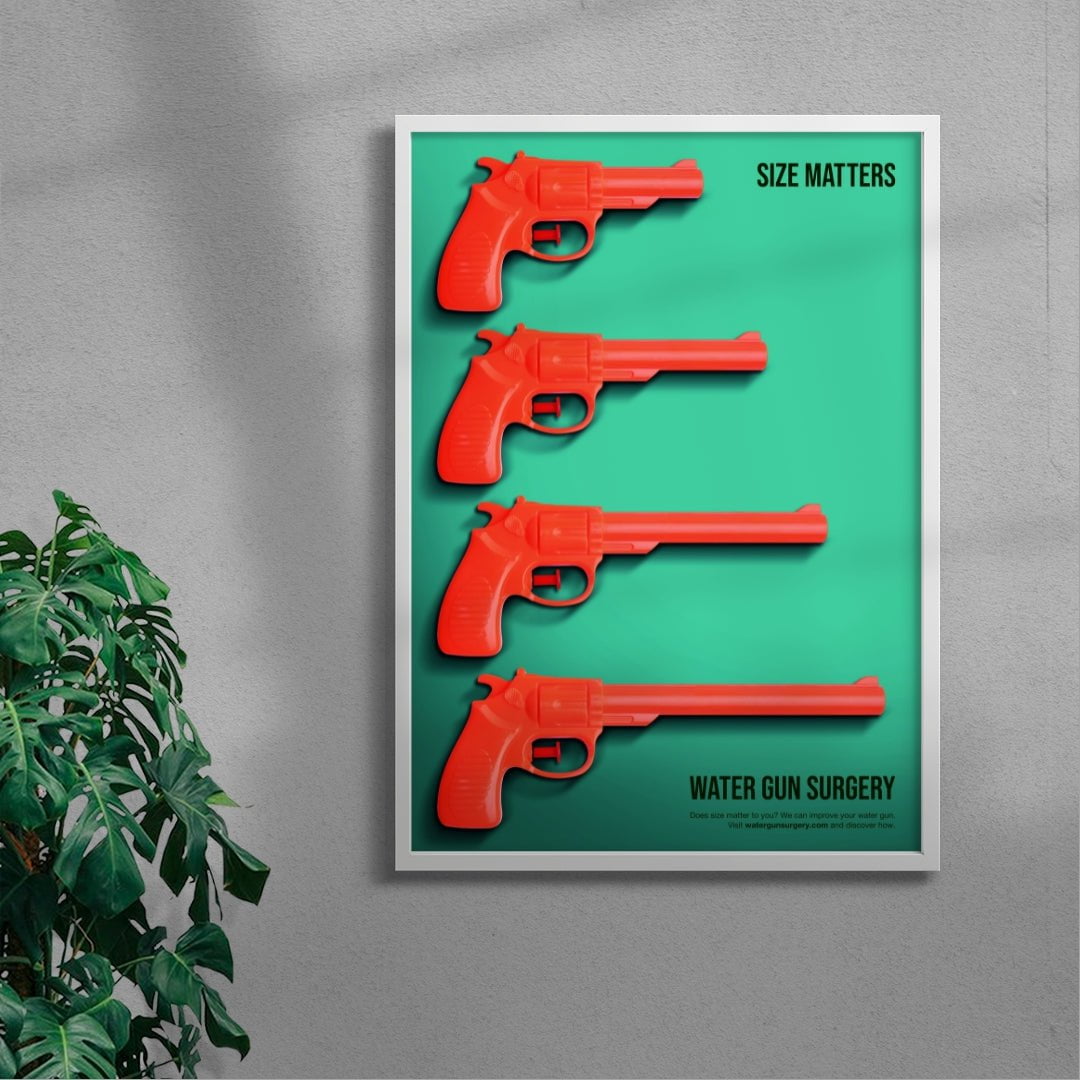 Size Matters contemporary wall art print by Mario Carpe - sold by DROOL