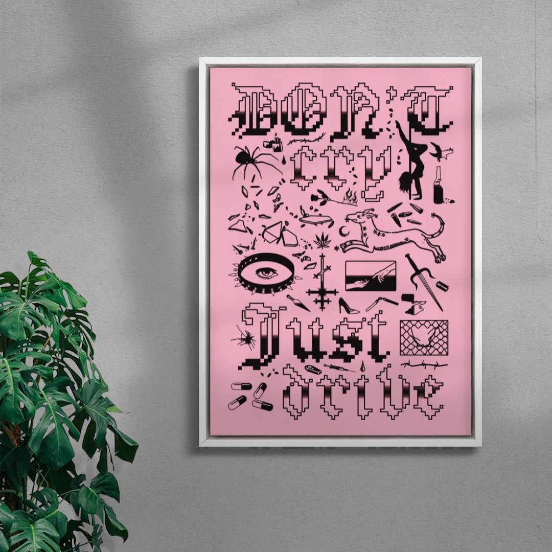 Don't Cry, Just Drive contemporary wall art print by Utsav Verma - sold by DROOL