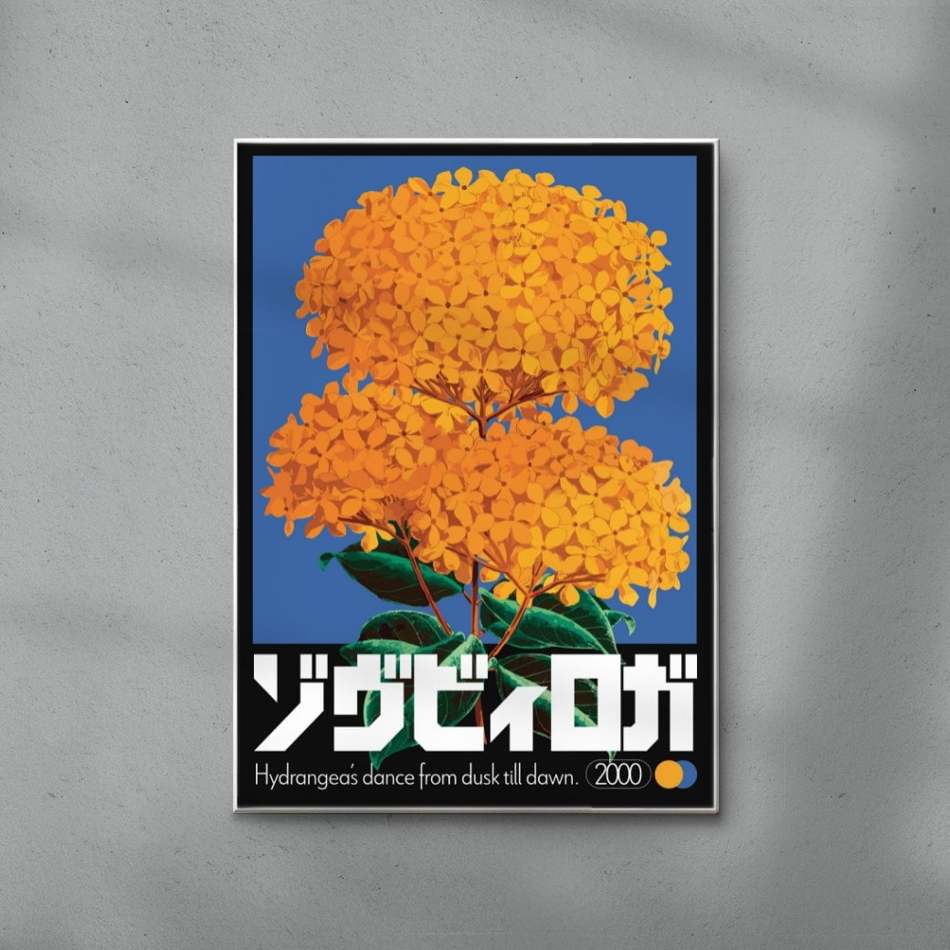 Hydrangea contemporary wall art print by George Kempster - sold by DROOL