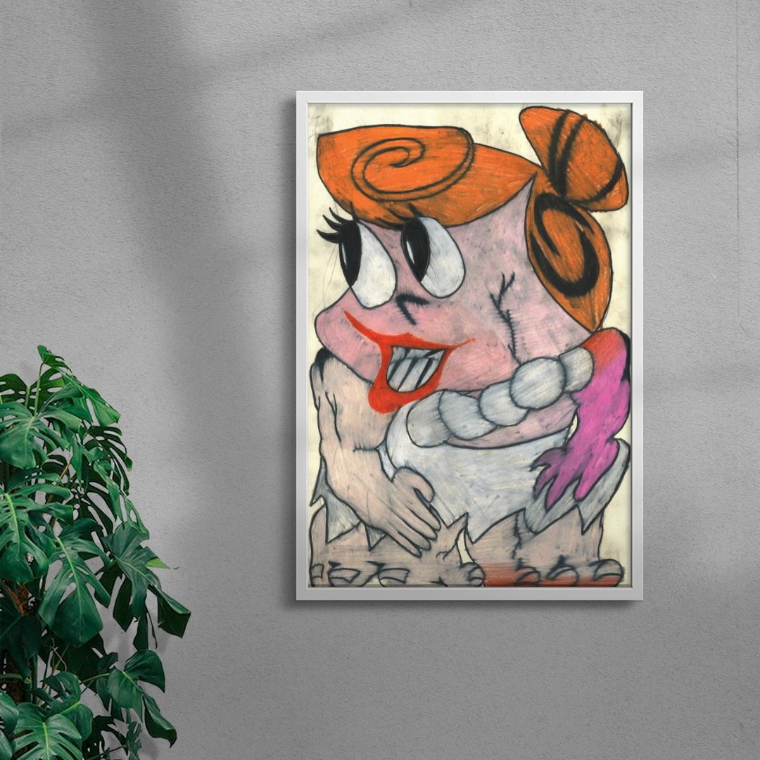 Wilma flintstone contemporary wall art print by Austin Ansbro - sold by DROOL