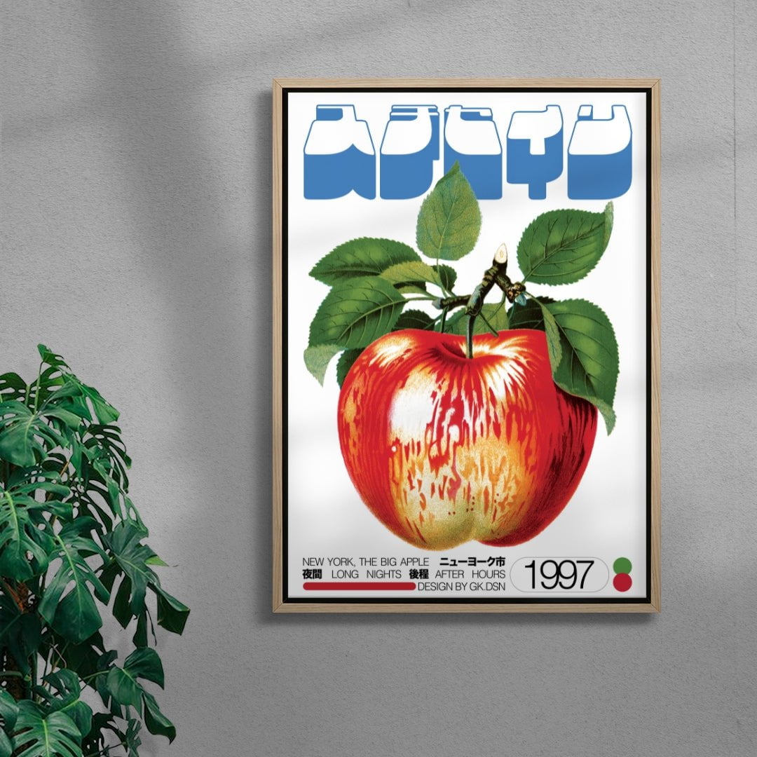 Red Apple contemporary wall art print by George Kempster - sold by DROOL