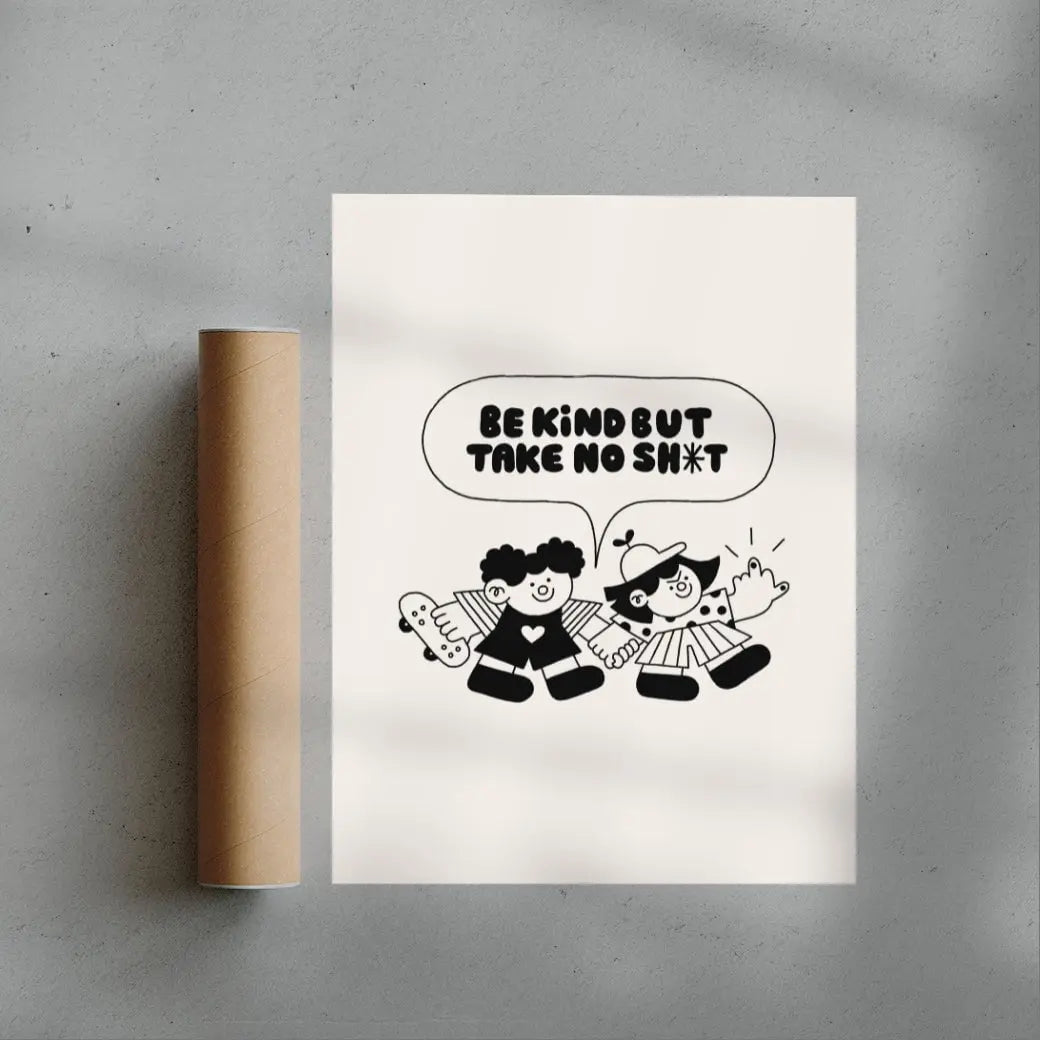 Be Kind contemporary wall art print by Bianca Beneduci Assad - sold by DROOL